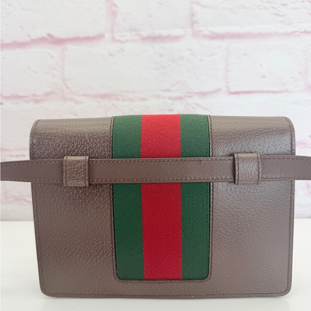 Gucci Sylvie Brown Chain Floral Embroidered Belt Bag - Picture 4 of 15